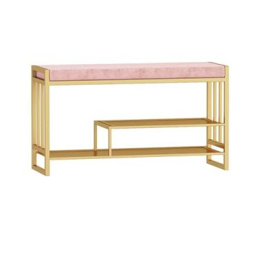 Imagem de Prateleira de sapatos Sapateira de entrada com assento acolchoado, banco de sapatos para entrada, prateleira de armazenamento de sapatos, 2 prateleiras banco de armazenamento para entrada quarto sala