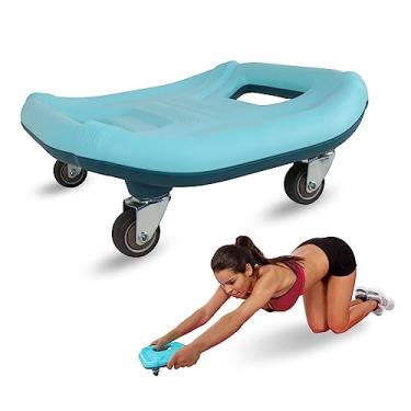 Imagem de unhg Rolo abdominal para treino abdominal, equipamento de exercício de roda de rolo abdominal para treino básico, rolo de roda abdominal para academia em casa, equipamento de treino abdominal para exercício abdominal (azul)