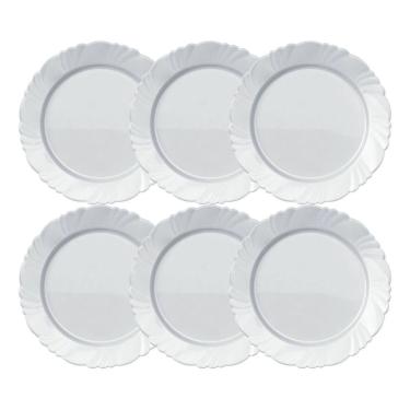 Imagem de Jogo Prato Raso Vidro Branco Petala Duralex Nadir Kit 6 Un