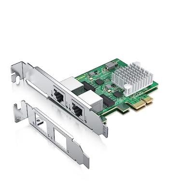 Imagem de Placa de rede H!Fiber 2,5 Gbase-T PCIe com chip Realtek RTL8125, placa de rede de 2,5 GB, 2500/1000/100 Mbps, duas portas RJ45, PCIe X1, placa Ethernet para Windows/Windows Server/Linux