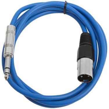 Imagem de Seismic Audio - SATRXL-M6 - Cabo de remendo XLR macho azul de 1,2 m para TRS de 1/10.2 cm