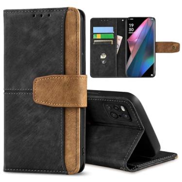 Imagem de GANGANPRO Coldre de couro para celular de negócios para Realme 12 Pro+/12 Pro Plus/12 Pro, capa flip antiderrapante resistente a arranhões com suporte para cartão, capa carteira com suporte de 6,7