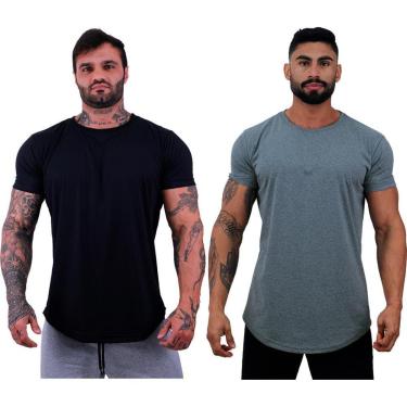 Imagem de Kit 2 Camiseta Longline MXD Conceito Slim Cores Básicas e Mescladas Lisas-Masculino
