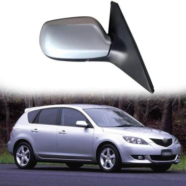 Imagem de Espelho retrovisor adequado para Mazda 3 BK M3 2006-2012 Espelho lateral de substituição para montagem de espelho lateral para Mazda 3 acessórios, ajuste de lente, dobrável elétrico