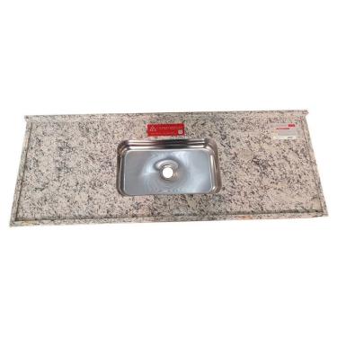 Imagem de Pia de Cozinha Granito 120 cm Arabesco Standard Cuba simples Bege Arabesco