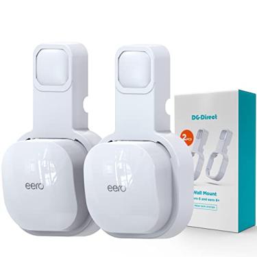 Imagem de Suporte de parede para sistema Wi-Fi de malha de roteador eero 6 e eero 6+, sem fios bagunçados, suporte de tomada de parede para eero 6 Plus, suporte para extensor eero 6, economia de espaço, branco,