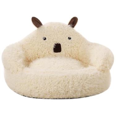 Imagem de Sofá-cama para animais de estimação, cama calmante para cães e gatos, pelúcia fofa para cães e gatos, camas redondas para animais de estimação para cães e gatos médios e pequenos(Couch,L)