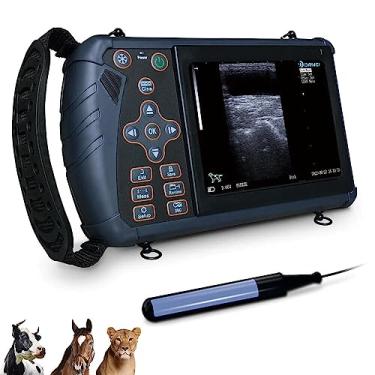 Imagem de DAWEI Scanner de ultrassom portátil veterinário para gravidez com sonda linear retal de 7,5 MHz para enxadas, bovinos, vacas e cabras