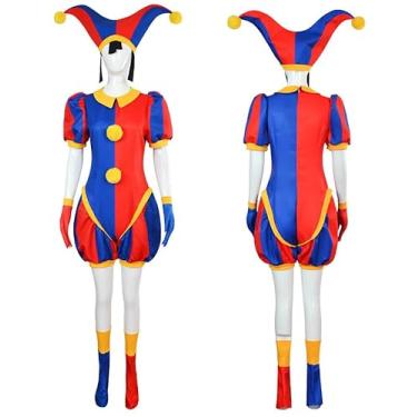 Imagem de Lagusida Fantasia de circo digital para crianças adultas + chapéu + luvas + capas de sapato (3GG)