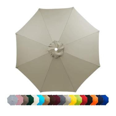 Imagem de Guarda-sol De Substituição Para Estaleiro, Capa De Substituição Durável Para Proteção Solar Impermeável Com 6/8 Costelas Ao Ar Livre, Substituição Para Guarda-sóis De Mesa Ao Ar Livre(Light gray,3m/8