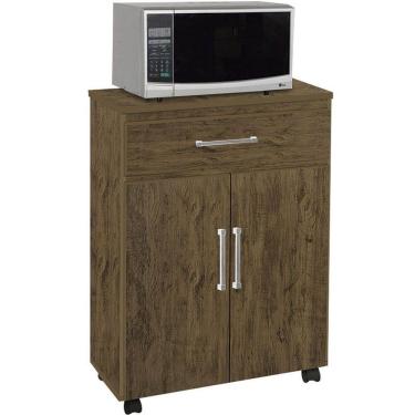 Imagem de Balcão Para Micro-Ondas Marrom - Liz - 2 Portas
