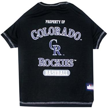Imagem de Pets First Camiseta MLB Colorado Rockies para cães, grande