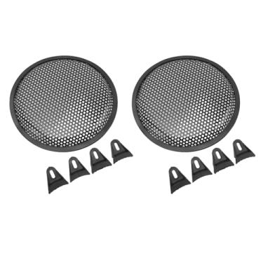 Imagem de Capa de Malha do Subwoofer, Capa Durável Grade do Orador Superfície do Cetim Preto Prova de Riscos 8 Polegada Decorativa para o Carro Rv