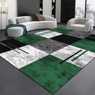 Imagem de Tapete de bloco quadrado colorido, design moderno, sala de estar, sofá, mesa de chá, tapetes de área, tamanho grande, flanela 1,80 x 120 cm 31,5 x 47,2 pol.