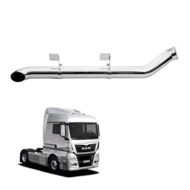 Imagem de Kit Escapamento Man Tgx Lado Direito Cromado Completo - Fabbof