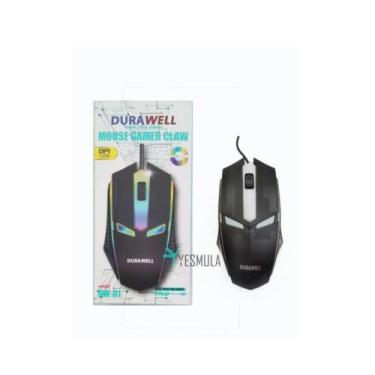 Imagem de Mouse Com Fio Gamer Usb Óptico Sensor Laser Rgb 1200 Dpi Dw - 01 - Dur