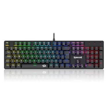 Imagem de Teclado Mecânico Gamer Redragon Sindri Rainbow USB Switch Marrom