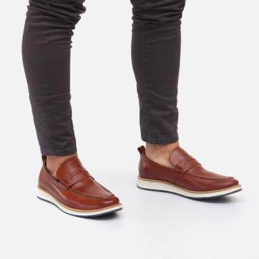 Imagem de Loafer Masculino Esporte Fino Roma Em Couro Legitimo Castor - Rota Sho