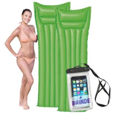 Imagem de Kit 2 Boias Colchões Bronzeador Inflável Piscina Gigante + Capa A Prov