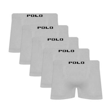 Imagem de Kit 5 Cuecas Polo Boxer Microfibra Branco - POLO STAR, M, Branco