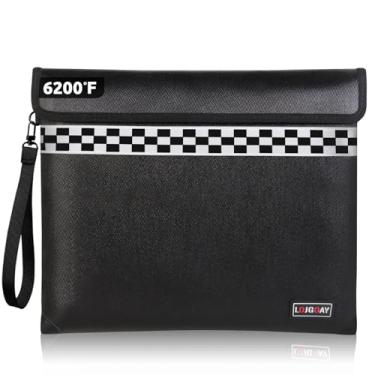 Imagem de Bolsa de documentos atualizada à prova de fogo - com isolamento térmico de 2,871 °C, bolsa de dinheiro à prova de fogo de 33 x 28 cm para dinheiro, 8 camadas de materiais funcionais, bolsa à prova de