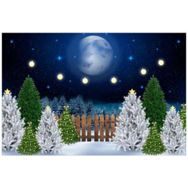 Imagem de Painel de Lona Floresta de Pinheiro Arvore de Natal na Neve - Fabrika 