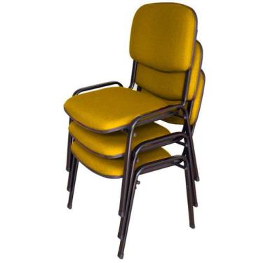 Imagem de 03 Cadeiras para Auditórios Linha Hotel Auditório Amarelo - Design Off