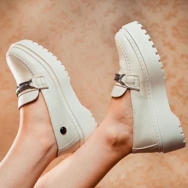 Imagem de Mocassim Oxford Feminino Tratorado Sola Alta Plataforma Original Grife