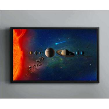 Imagem de Quadro Decorativo Sistema Solar Planetas Universo Cosmos Espaço Tela C