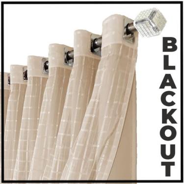 Imagem de cortina blackout Roma corta luz 2,10 x 1,70 quarto palha - Bravin Cort