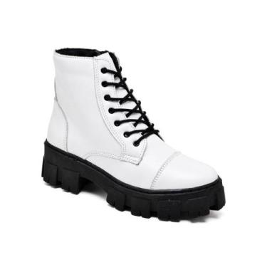 Imagem de Bota blogueira feminina coturno salto tratorado plataforma confortavel