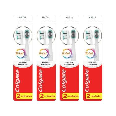 Imagem de Kit 4 Escova Dental Colgate Total Limpeza Espumosa Suave 2 unidades