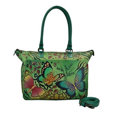Imagem de Anna by Anuschka Anna Anuschka feminina, sacola grande pintada à mão, bolsa de couro genuíno borboleta animal, grande EUA, Borboleta animal, Large