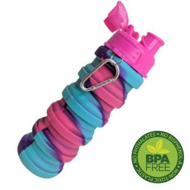 Imagem de Garrafa Silicone Gold Sports Retrátil Dobrável Portátil 500ml -BPA FRE