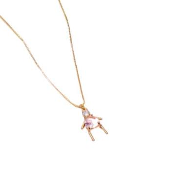 Imagem de Colar 1 Menina Filha Zirconia Luxo Semi Joias Banho Ouro - Crislu Semi