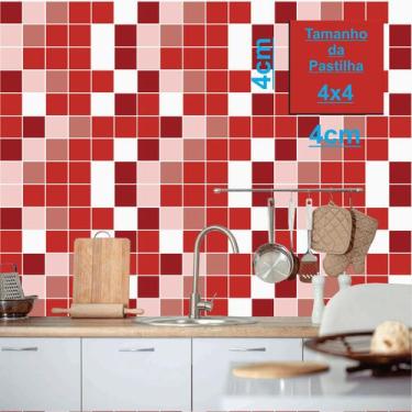 Imagem de Papel de Parede Pastilhas Vinil Fosco Lavável Cozinha e Banheiro   - D