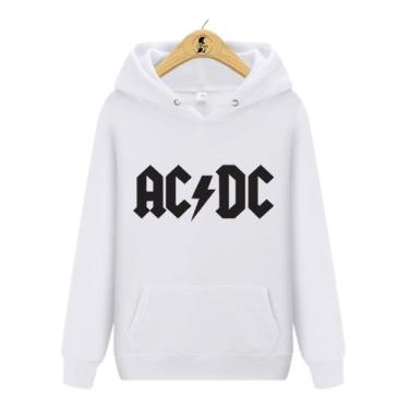 Imagem de Blusa de Moletom Canguru AC DC Banda Rock - Wess Store, Branco, G