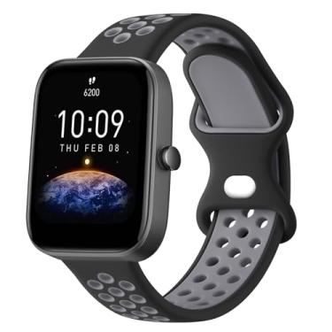Imagem de Vanjua Pulseiras esportivas para Amazfit Bip 3 / Bip 3 Pro / Bip 3 Pro / Bip / Bip Lite / Bip S / Bip S lite / Bip U, pulseira de substituição de silicone macio de liberação rápida de 20 mm para