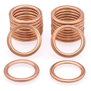 Imagem de MEAJOO 20 peças de substituição de arruela de esmagamento de junta de drenagem de óleo do motor para M16 11137546275 Anel de vedação serve para MINI Cooper, R56, Clubman, Cabrio, Coupé, Roadster,