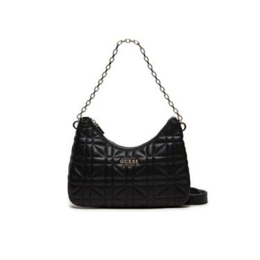 Imagem de GUESS Bolsa de ombro Assia com zíper superior, Preto, One Size