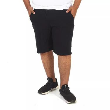 Imagem de Bermuda Moletinho Masculina Plus Size Grafite - TECHMALHAS, Preto, G3