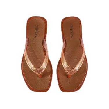 Imagem de Rasteirinha Dedo Feminina Casual Dia a Dia Passeio Praia Com Tiras Metalizada Grendha 18537
