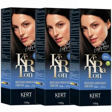 Imagem de Kit 3 Keraton Tonalizante Banho De Brilho Cafe Expresso Kert, Café Exp