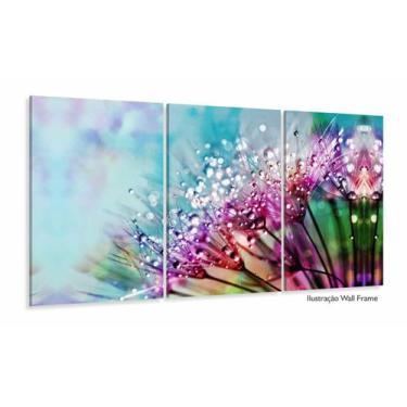 Imagem de Quadro Flor Dente De Leão Sala Corredor Vertical Mosaico 3 peças 120x6