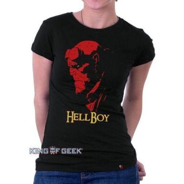 Imagem de Baby Look Hellboy Filme Camisa Geek Série Businha Preta - king of Geek