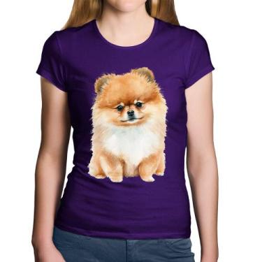 Imagem de Baby Look Algodão Cachorro Spitz Alemão Lulu da pomerânia - Foca na Mo