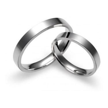 Imagem de Par De Alianças Em Prata 950 Modelo Reta 3 Mm