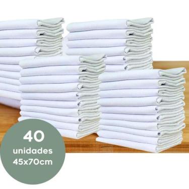 Imagem de Pano de Prato Grande Liso com Bainha 100% Algodão Kit 40 Unidades - Ki