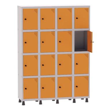 Imagem de Armário Guarda Volume Locker Roupeiro 4 Vãos 16 Portas Aço GRP504/16 C