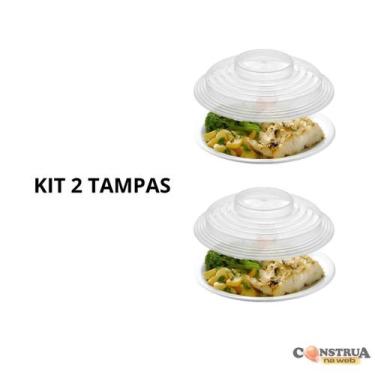Imagem de Kit 2 Tampa para Microondas Proteção De Alimentos Livre Bpa  - RICCA U